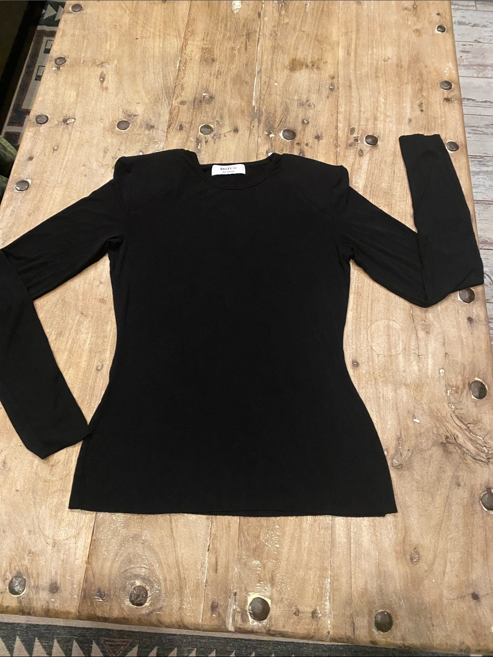Bailey 44 Black Long-Sleeve Slim Crew Top